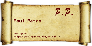 Paul Petra névjegykártya