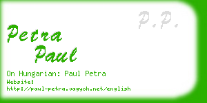 petra paul business card